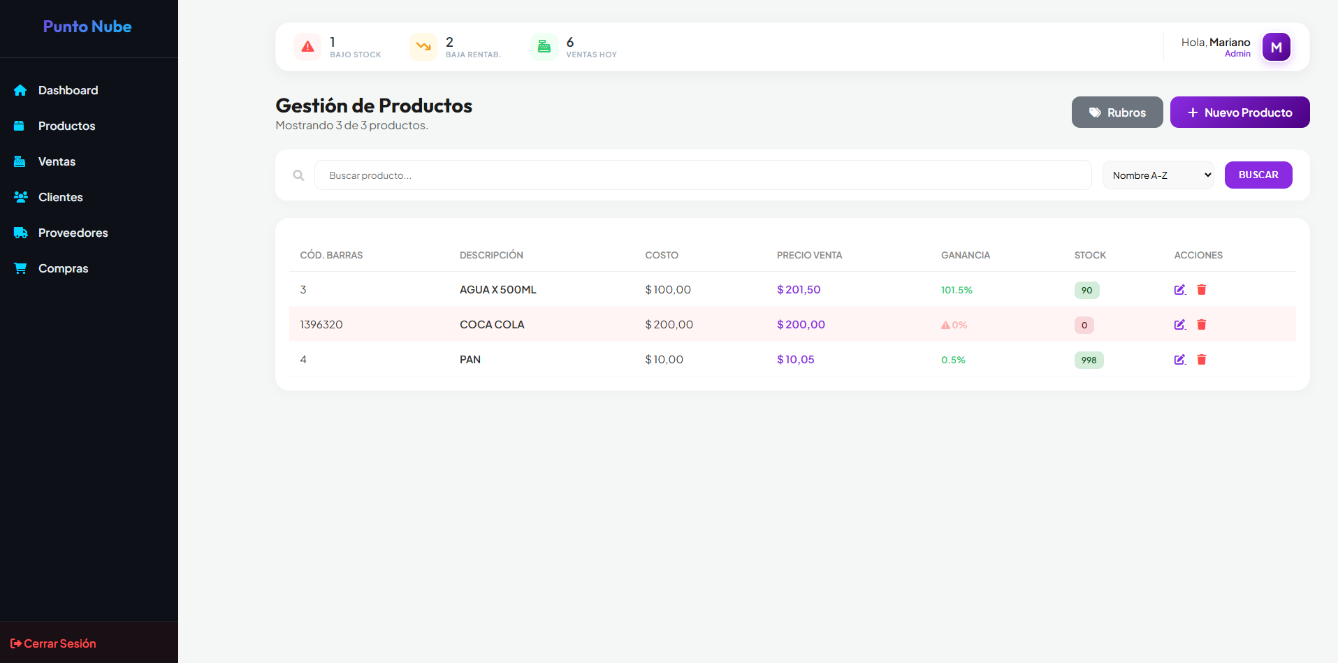Sistema de control de stock e inventario en tiempo real